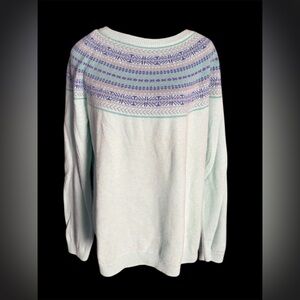 Talbots Sweater in Light Aqua and Purple